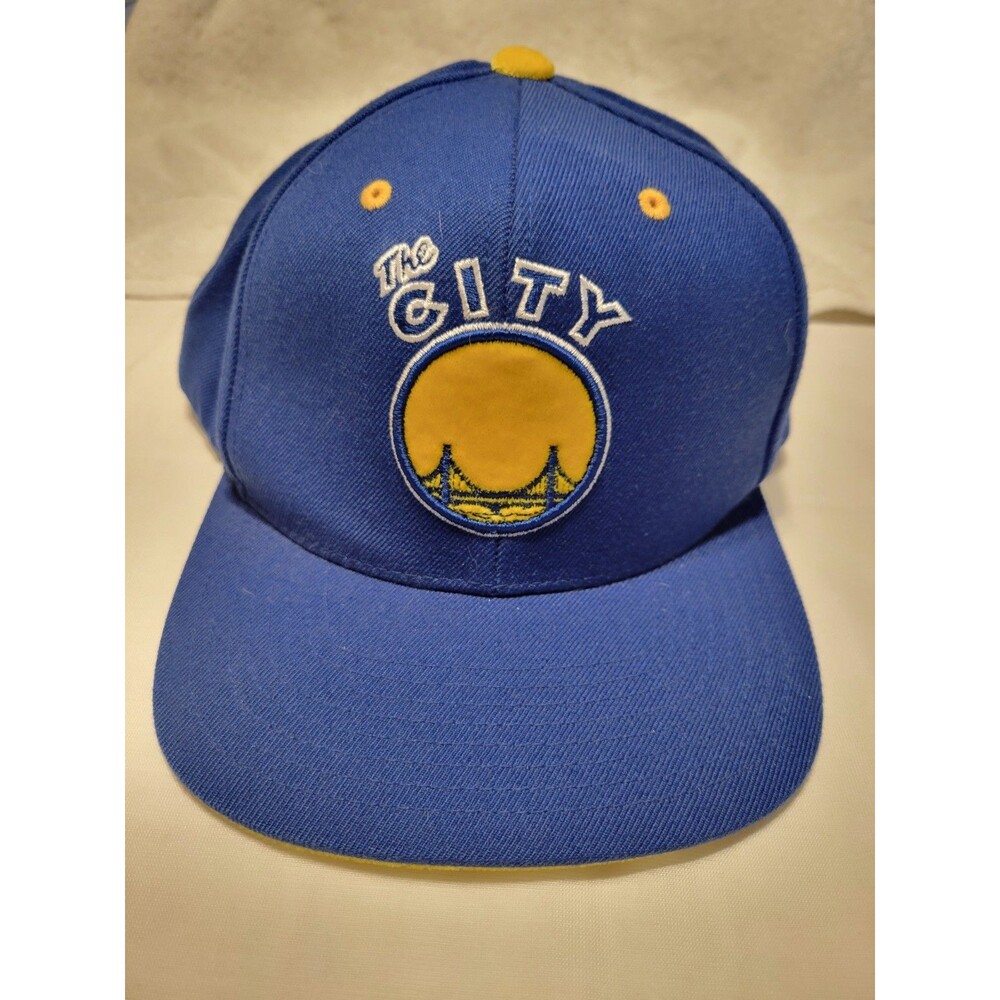 Mitchell & Ness Golden State Warriors Snapback Hat The City Blue Yellow